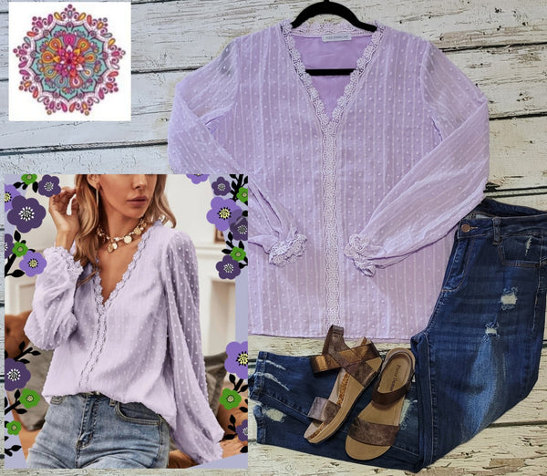 Purple vneck blouse