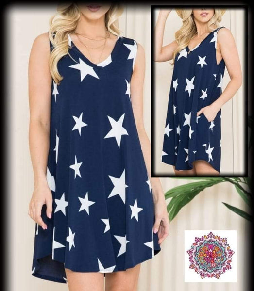 Navy star dress